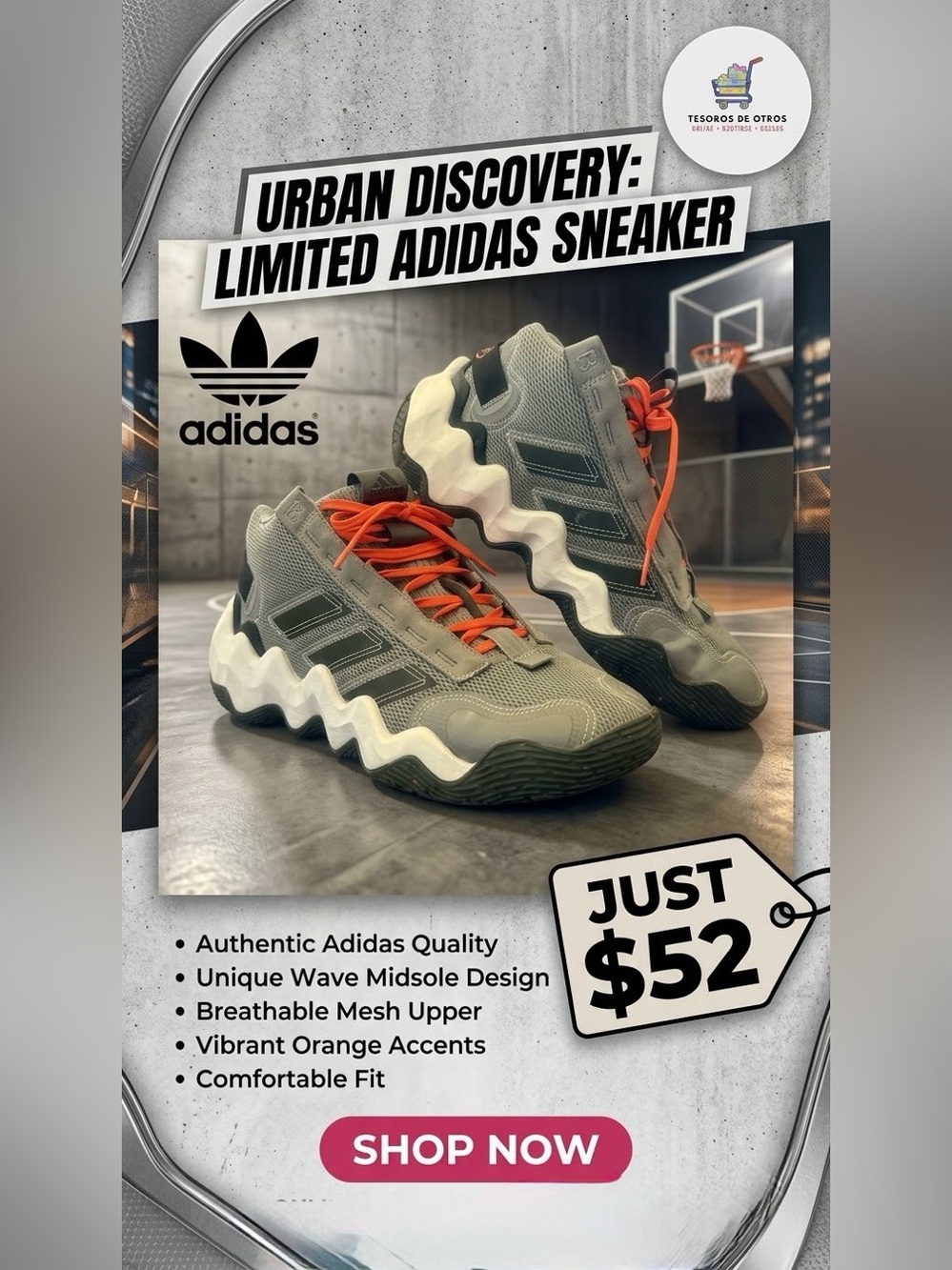 adidas Exhibit B Candace Parker Mid Basketball Shoes Grey Orange GZ2351